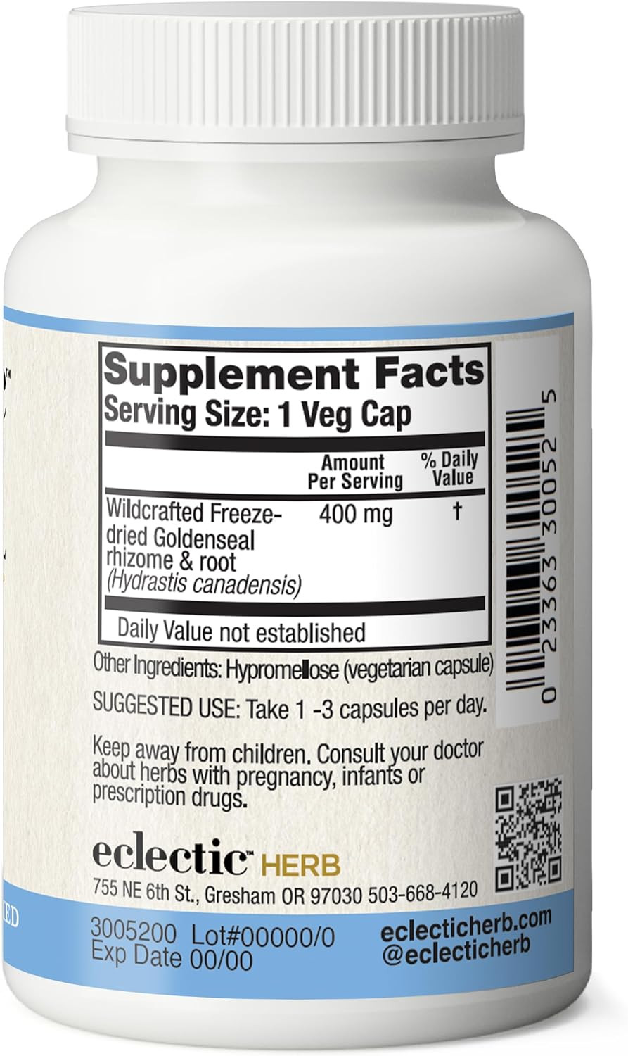 Eclectic Institute Raw Freeze-Dried Goldenseal Capsules | 100 Ct