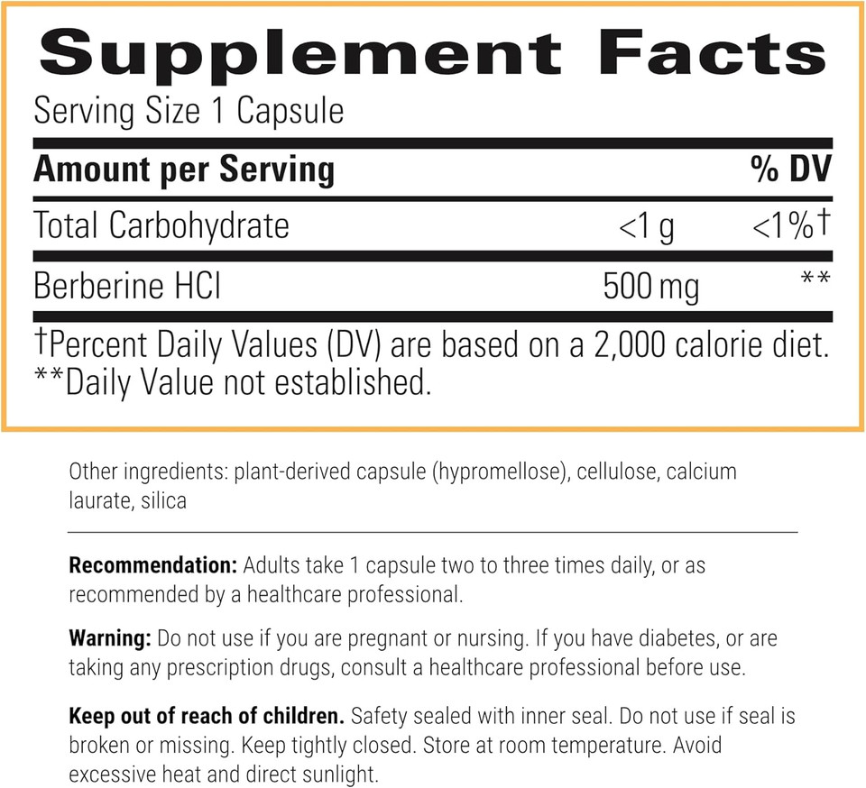 Integrative Therapeutics Berberine - 10001500 Mg Daily - Berberine Hcl Supplement For Metabolic Support* - Gluten-Free & Vegan Supplements For Men & Women - 60 Capsules, 2 Pack