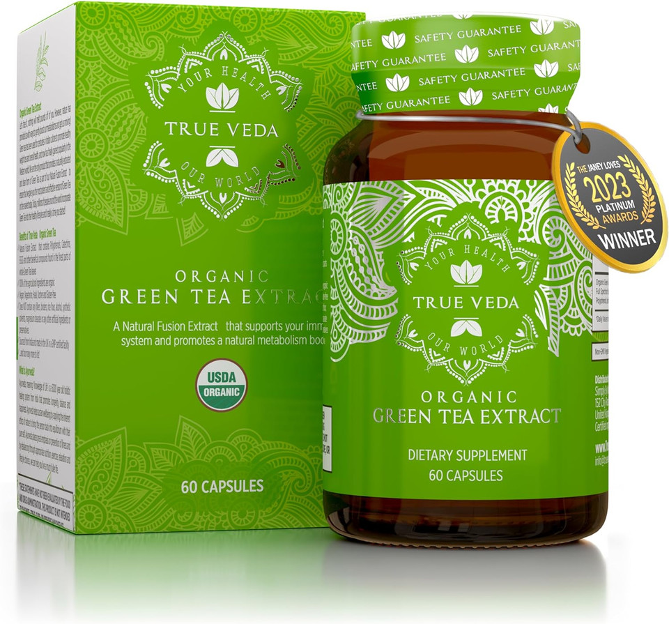 Organic Green Tea Extract Capsules  Usda Organic Certified | 60 Green Tea Capsules | Green Tea Pills | Egcg Green Tea Extract | 50% Polyphenols Egcg Supplements
