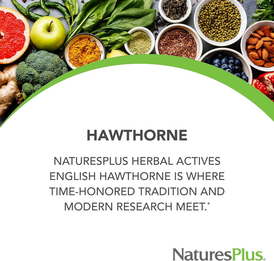 Naturesplus Herbal Actives Hawthorne 150 Mg - 60 Vegetarian Capsules - Supports Heart Health - Gluten Free - 60 Servings