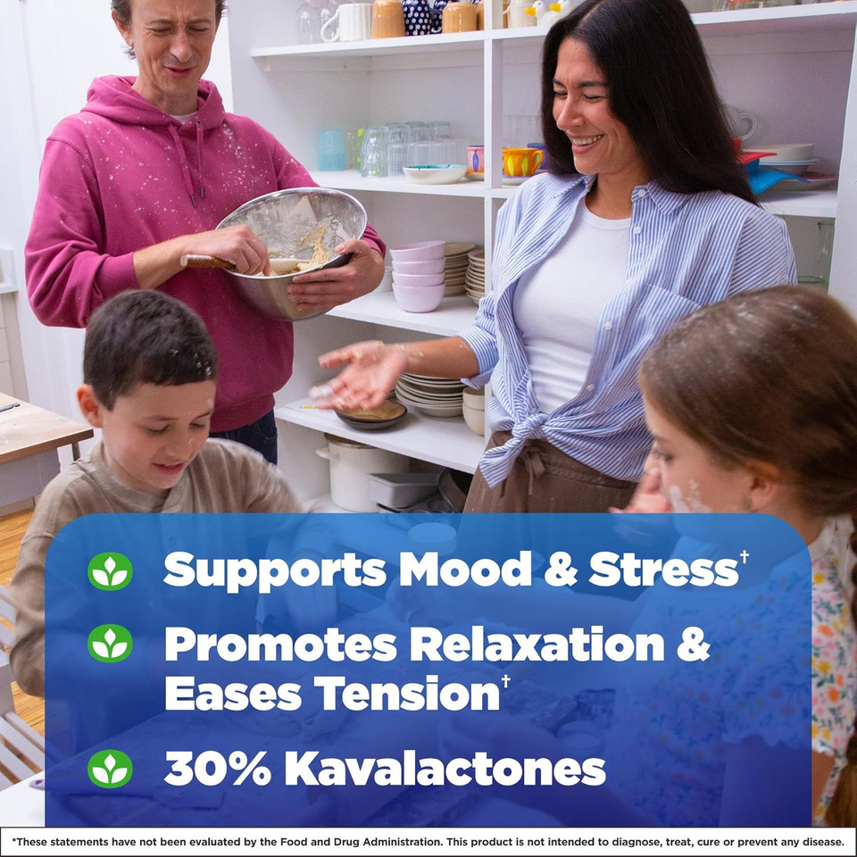 Natrol Mood & Stress Kava Kava 200Mg, Dietary Supplement For Relaxation And Eases Tension, 30 Capsules, 15-30 Day Supply