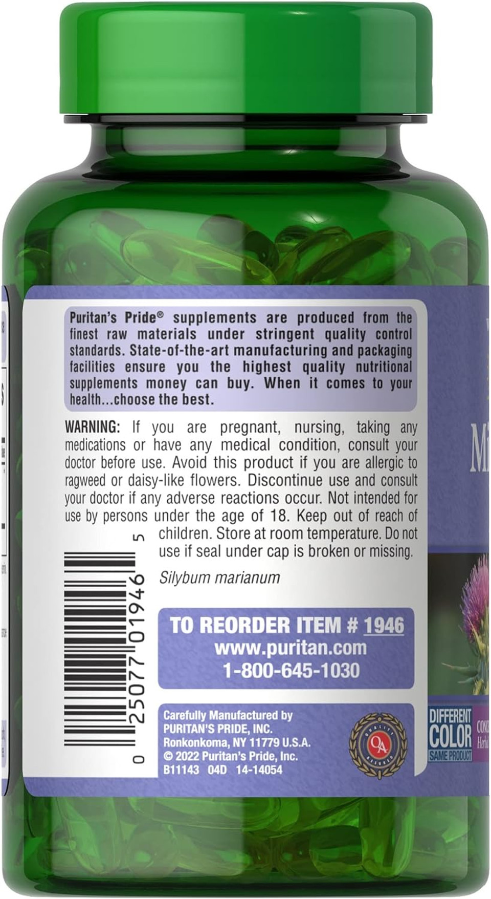 Puritan'S Pride Milk Thistle , 180 Count (Pack Of 2)