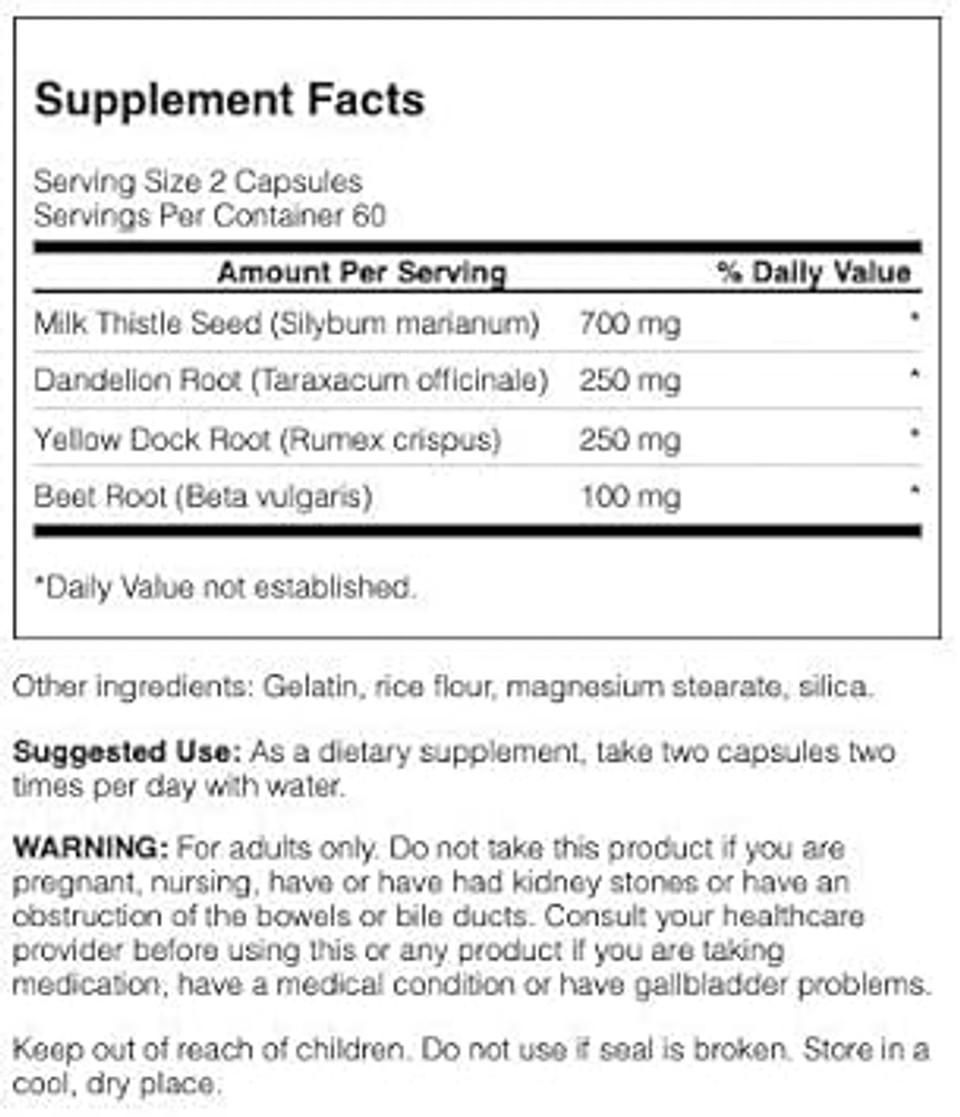 Swanson Milk Thistle, Dandelion & Yellow Dock - Herbal Liver Support Supplement - Natural Supplement Helping To Maintain Overall Health & Wellbeing - (120 Capsules) 1 Pack