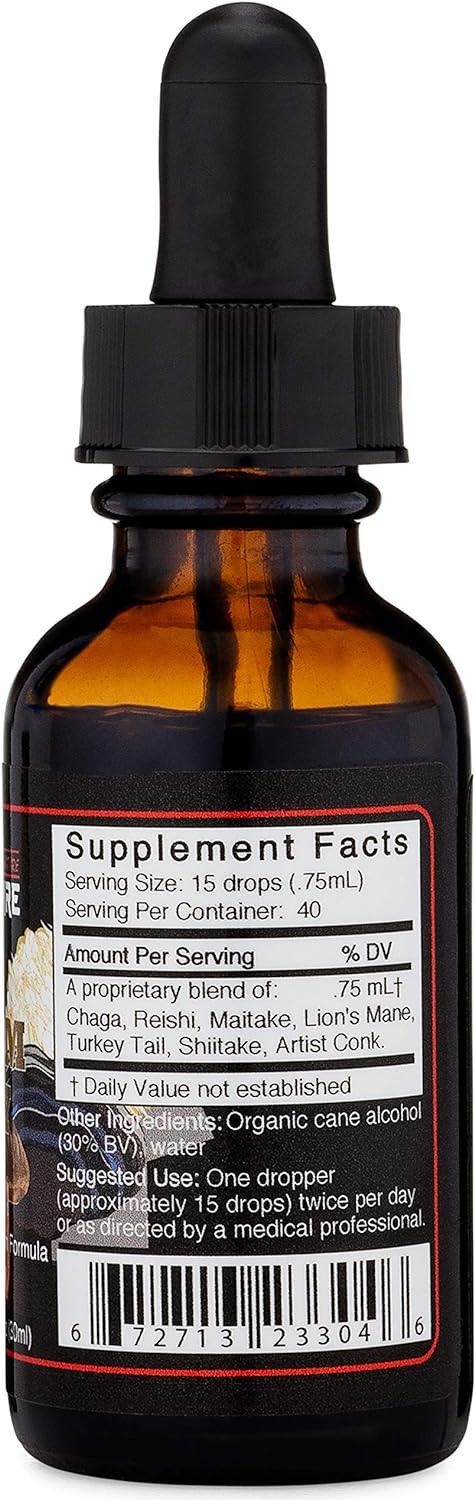 7 Mushroom Tincture Blend (1 Fl Oz) With Mushrooms: : Reish, Turkey Tail, Maitake, Shiitake, Lion'S Mane, Artist Conk, Chaga | By Lost Empire Herbs