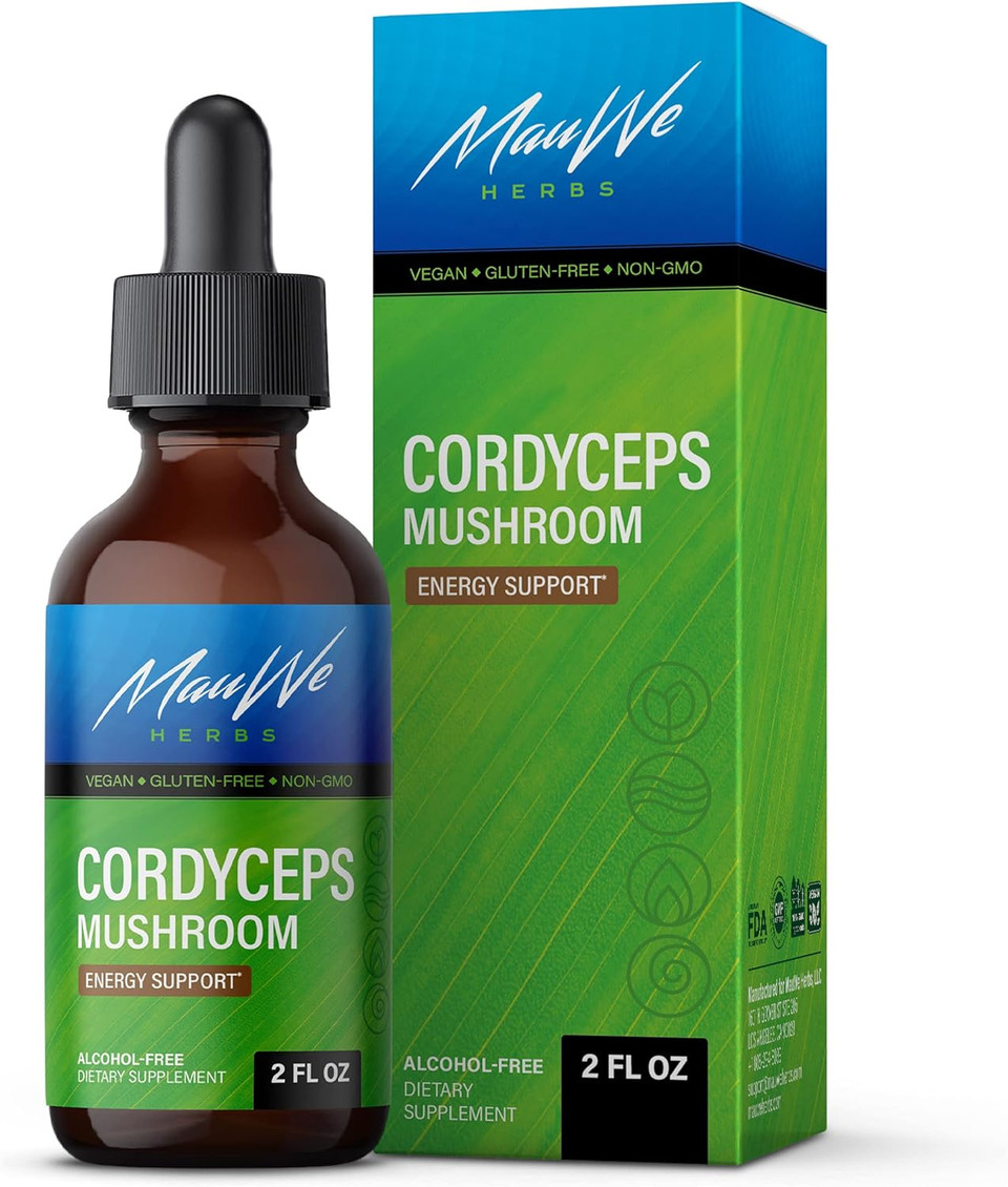 Cordyceps Mushroom Supplement - Organic Tincture For Energy, Immunity Booster, Cardiovascular Health - Non-Gmo, Vegan, No Alcohol Natural Herbal Drops