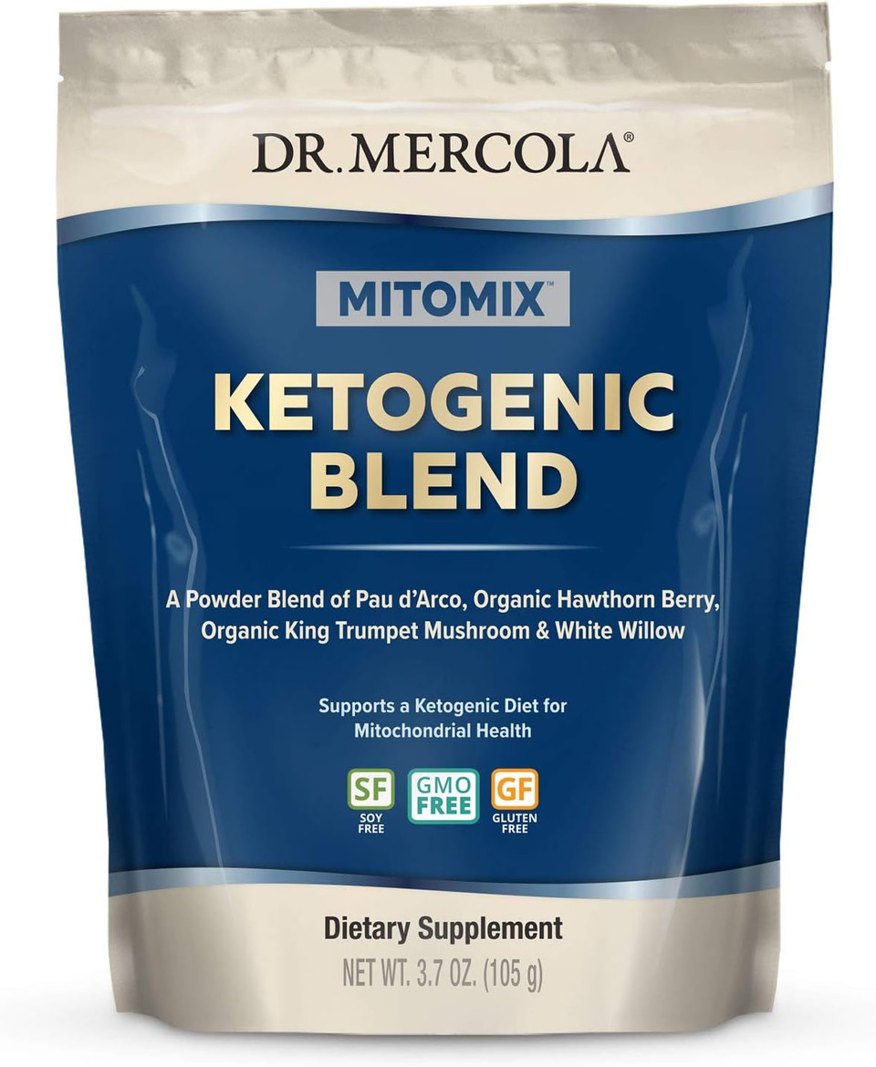 Dr. Mercola Mitomix Ketogenic Blend Pau Dã¢ÂArco And Organic King Trumpet Mushroom, 30 Servings (3.7 Oz.) 1 Bag, Non Gmo, Soy Free, Gluten Free