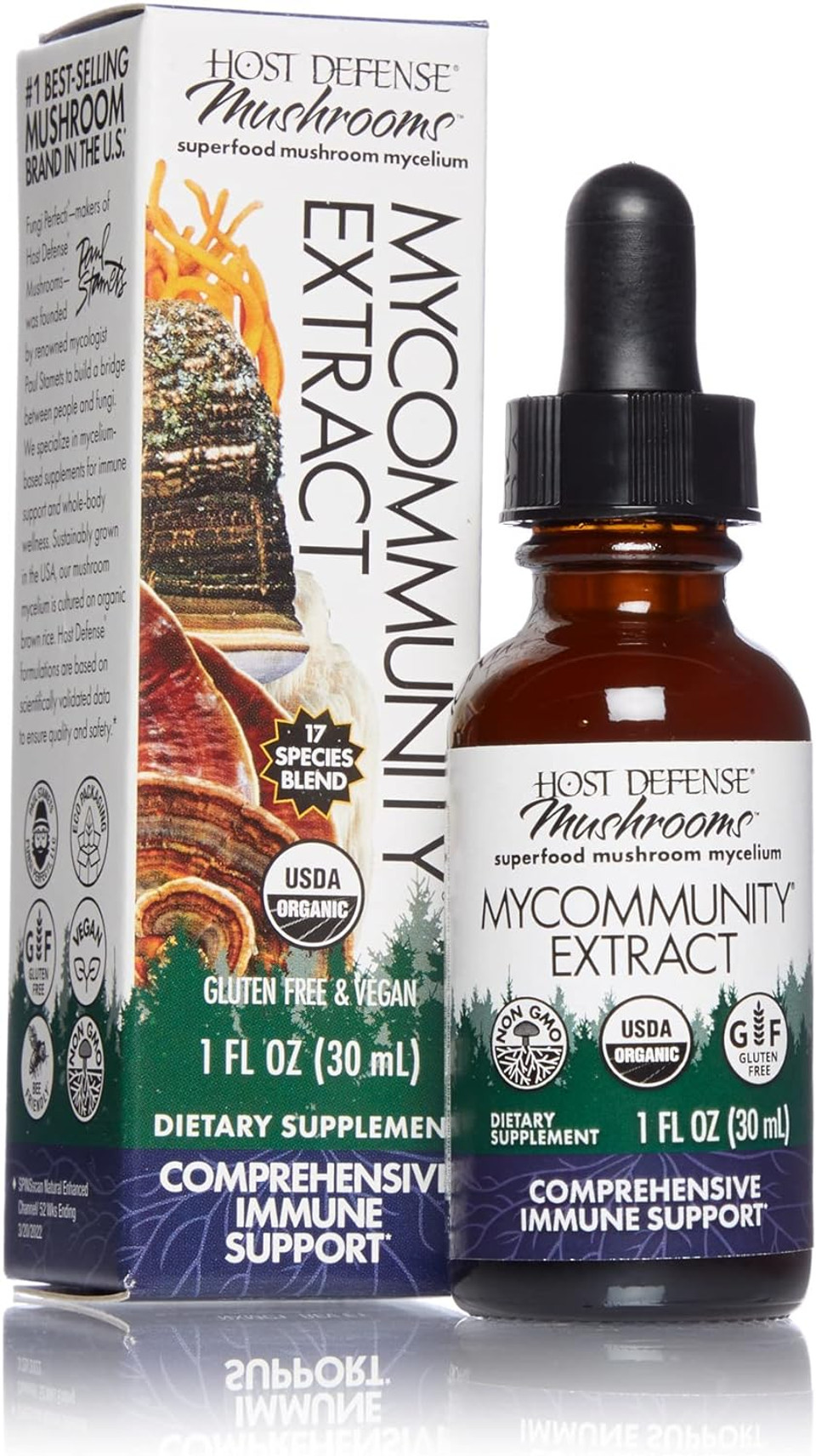 Host Defense, Mycommunity Extract, Advanced Immune Support, Mushroom Supplement With Lionã¢ÂS Mane And Reishi, Plain, 1 Fl Oz1 Fl Oz (Pack Of 1) Host Defense, Mycommunity Extract, Advanced Immune Support, Mushroom Supplement With Lionã¢ÂS Mane And Reishi, Plain, 1 Fl Oz1 Fl Oz (Pack Of 1)
