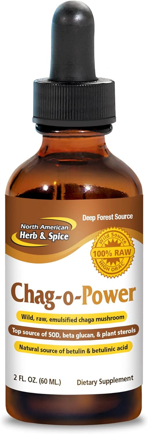 North American Herb & Spice Chag-O-Power - 2 Fl Oz - Wild, Raw, Emulsified Chaga Mushroom - Heart Healthy - Natural Source Of Betulin, Betulinic Acid, Sterols & Sod - 88 Servings