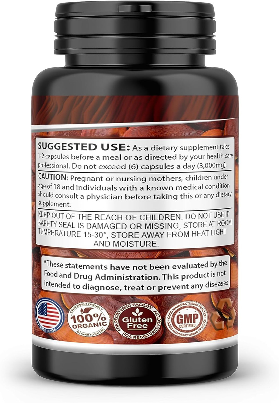 Potent Pure 15:1 Ganoderma Lucidum Extract, Reishi Mushroom 1,000Mg Daily, (Vegan Non-Gmo,Gluten Free) Supports Heart Health, Blood Pressure & Hormones In Normal Range-60 Veggie Capsules