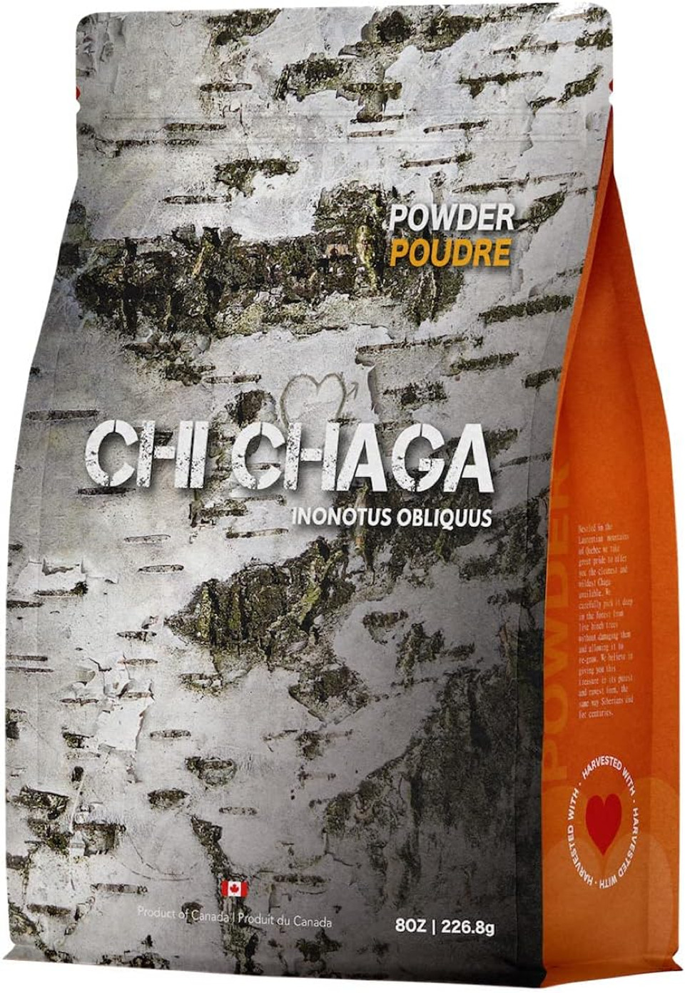 Premium Organic Chaga Mushroom Powder - 8 Oz Of Authentic 100% Wild Harvested Canadian Chaga Tea