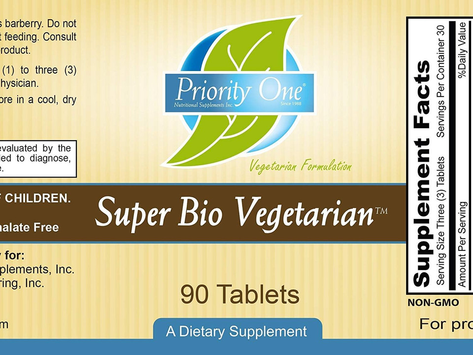 Priority One Vitamins Super Bio Vegetarian 90 Tablets - Immune System Support*- Clinical Strength - Benefits Of Shiitake & Maitake Mushrooms