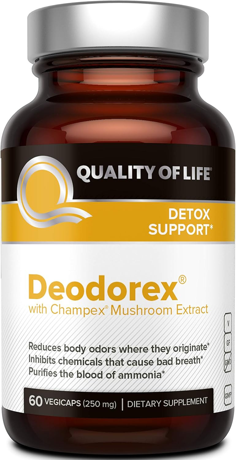 Quality Of Life - Detoxification Support - Fight Bad Breath And Body Odor - Deodorex - 60 Vegicaps