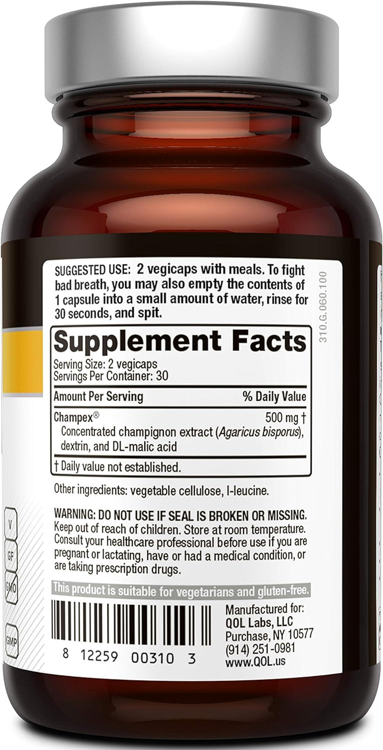 Quality Of Life - Detoxification Support - Fight Bad Breath And Body Odor - Deodorex - 60 Vegicaps