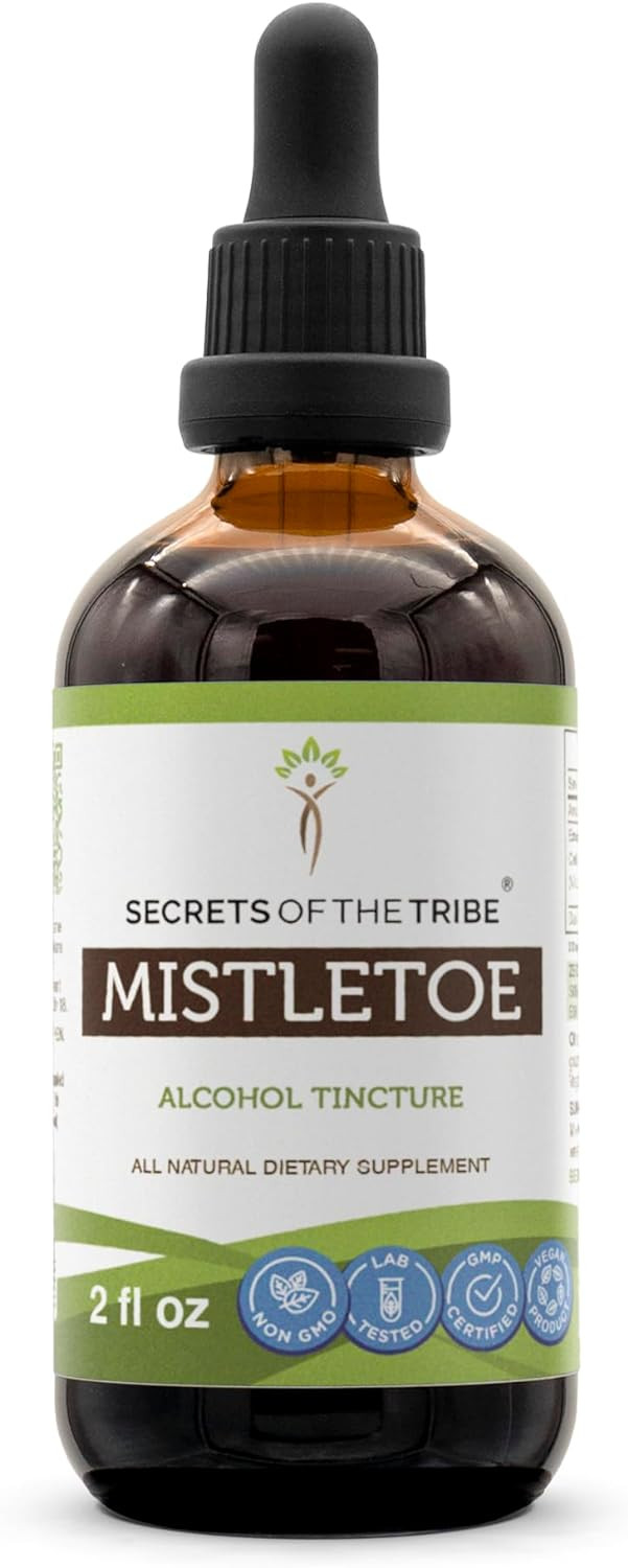 Secrets Of The Tribe Mistletoe Alcohol Tincture Liquid Extract, Mistletoe (Viscum Album) Dried Herb Tincture Supplement (4 Fl Oz)2.00 Fl Oz (Pack Of 1)