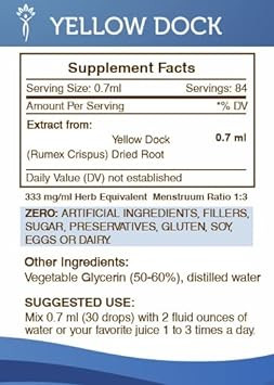Secrets Of The Tribe Yellow Dock Tincture Alcohol-Free Extract, Yellow Dock (Rumex Crispus) Dried Root 2 Oz2.00 Fl Oz (Pack Of 1)