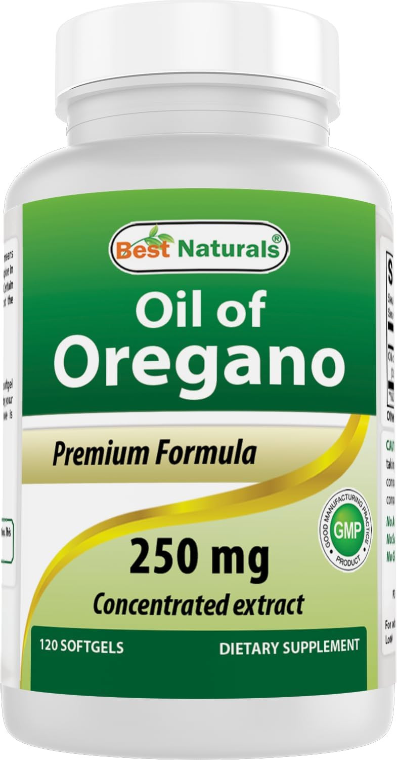 Best Naturals Oregano Oil 250 Mg Softgels, 120Count
