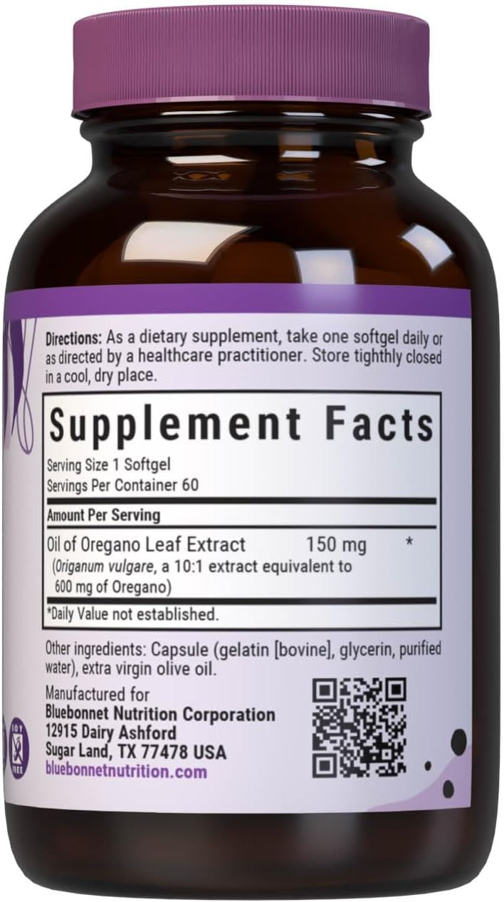 Bluebonnet Nutrition Oil Of Oregano Leaf Extract, 60 Count