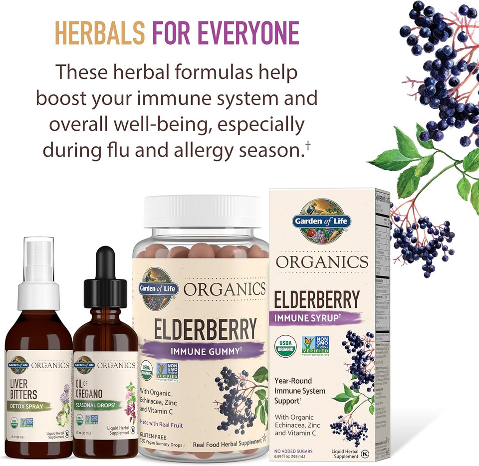 Garden Of Life Organics Oil Of Oregano Seasonal Drops 1Fl Oz (30 Ml) Liquid, Concentrated Plant Based Immune Support - Alcohol-Free, Organic, Non-Gmo, Vegan & Gluten Free Herbal Supplements