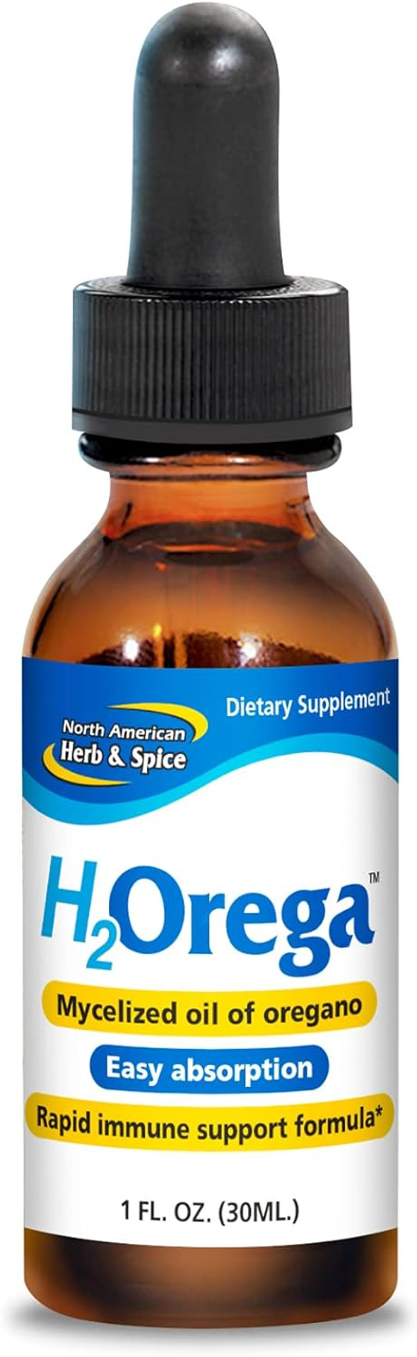 North American Herb & Spice H2Orega - 1 Fl. Oz. - Mycelized Oil Of Oregano - Rapid Immune Support Formula - Easy Absorption - Non-Gmo - 173 Servings