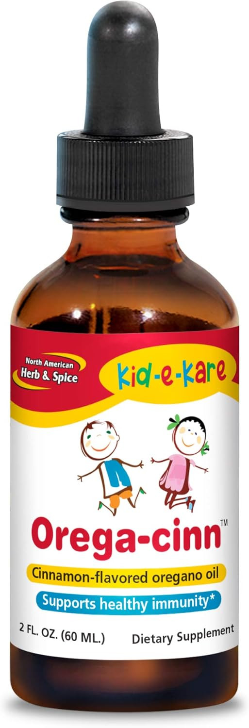 North American Herb & Spice Kid.E.Kare Orega-Cinn, Cinnamon Flavor - 2 Fl. Oz. - Great-Tasting Immune Support - Soothes Mucus Membranes - Wild Oregano Oil - Non-Gmo - 120 Total Servings