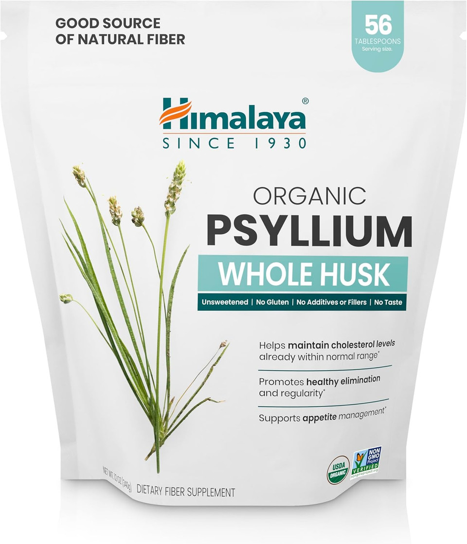 Himalaya Organic Psyllium Whole Husk, Natural Daily Fiber Supplement, Regularity, Appetite Management, Usda Certified Organic, Non-Gmo, 56-Tablespoon Supply, Unflavored, 12 Oz Himalaya Organic Psyllium Whole Husk, Natural Daily Fiber Supplement, Regularity, Appetite Management, Usda Certified Organic, Non-Gmo, 56-Tablespoon Supply, Unflavored, 12 Oz