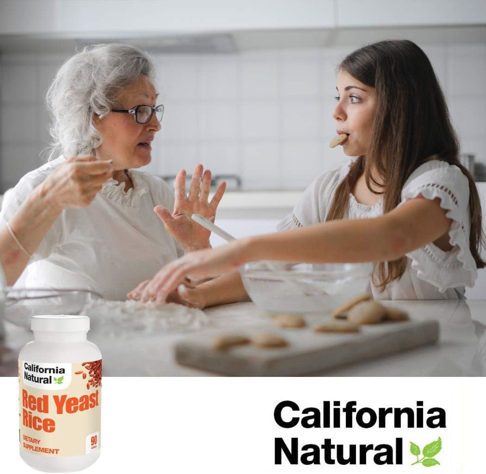 California Natural Red Yeast Rice Extract 600Mg Cardiovascular & Heart Health - Support Healthy Cholesterol - High Potency Cholesterol Supplement - Vegetarian - 90 Capsules (Pills)