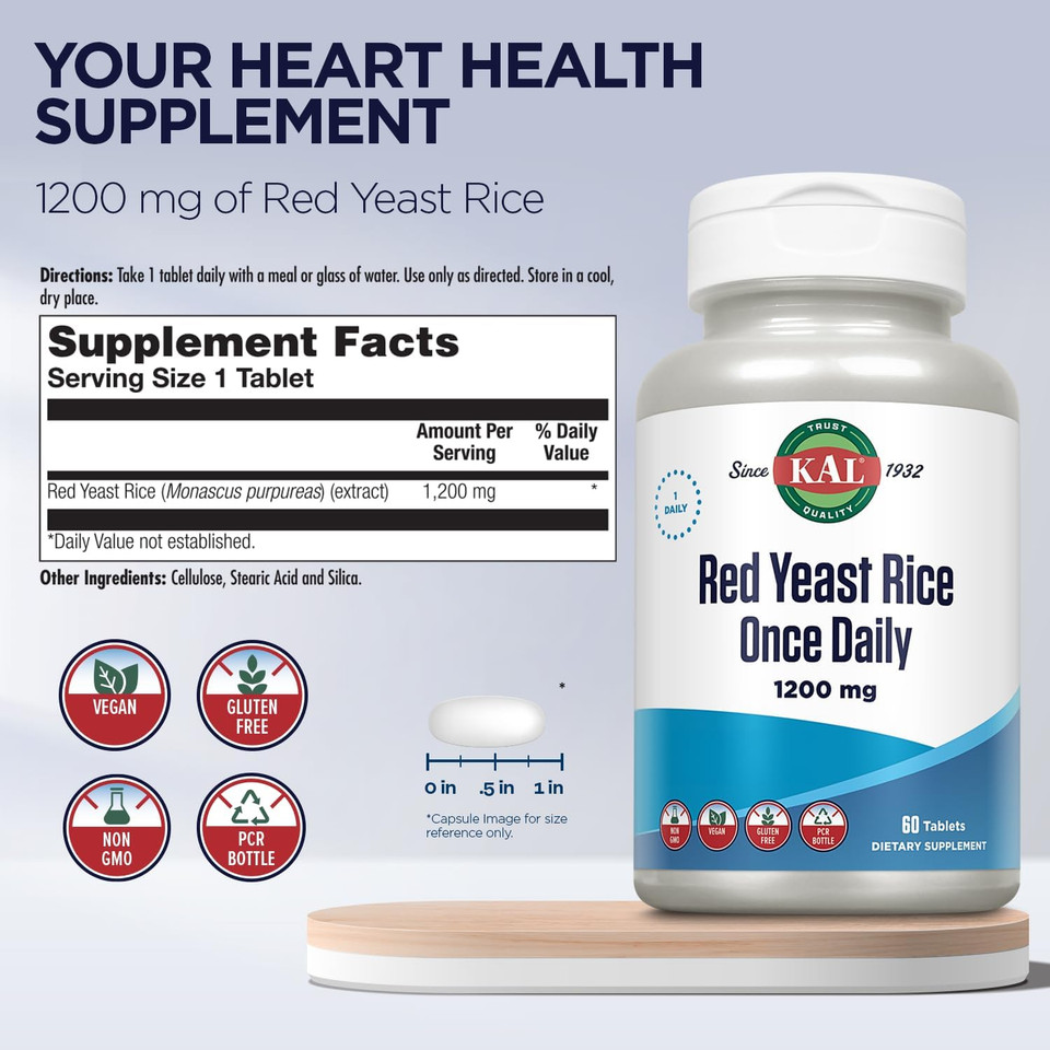 Kal 1200 Mg Red Yeast Rice, 60 Count
