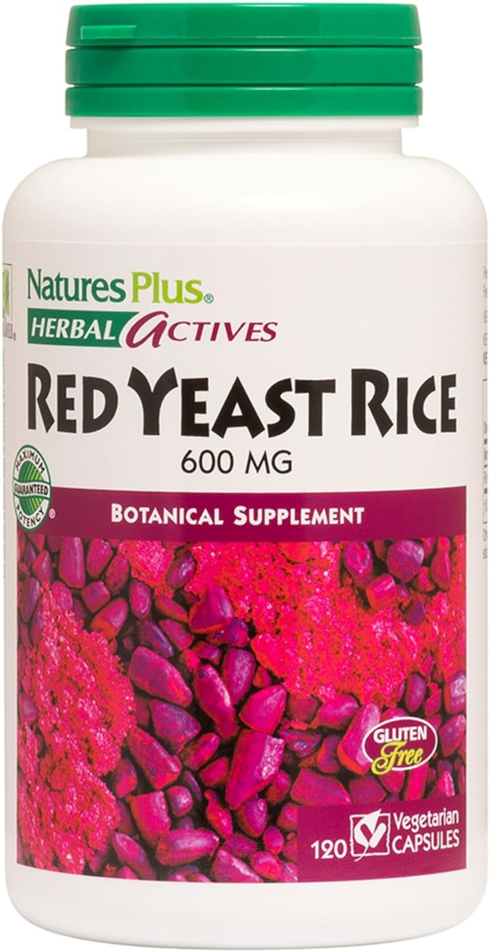 Naturesplus Herbal Actives Red Yeast Rice - 600 Mg, 120 Vegan Capsules - Maximum Potency Herbal Supplement, Cholesterol Support - Vegetarian, Gluten-Free - 120 Servings120 Count (Pack Of 1)
