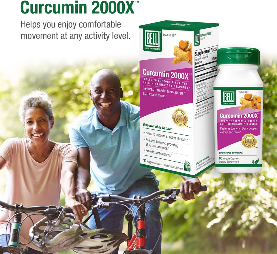 Bell Curcumin 2000X - Recommended for Comfortable Movement and Modulate The Body's Inflammatory Response - Turmeric Capsules | 90 Capsules