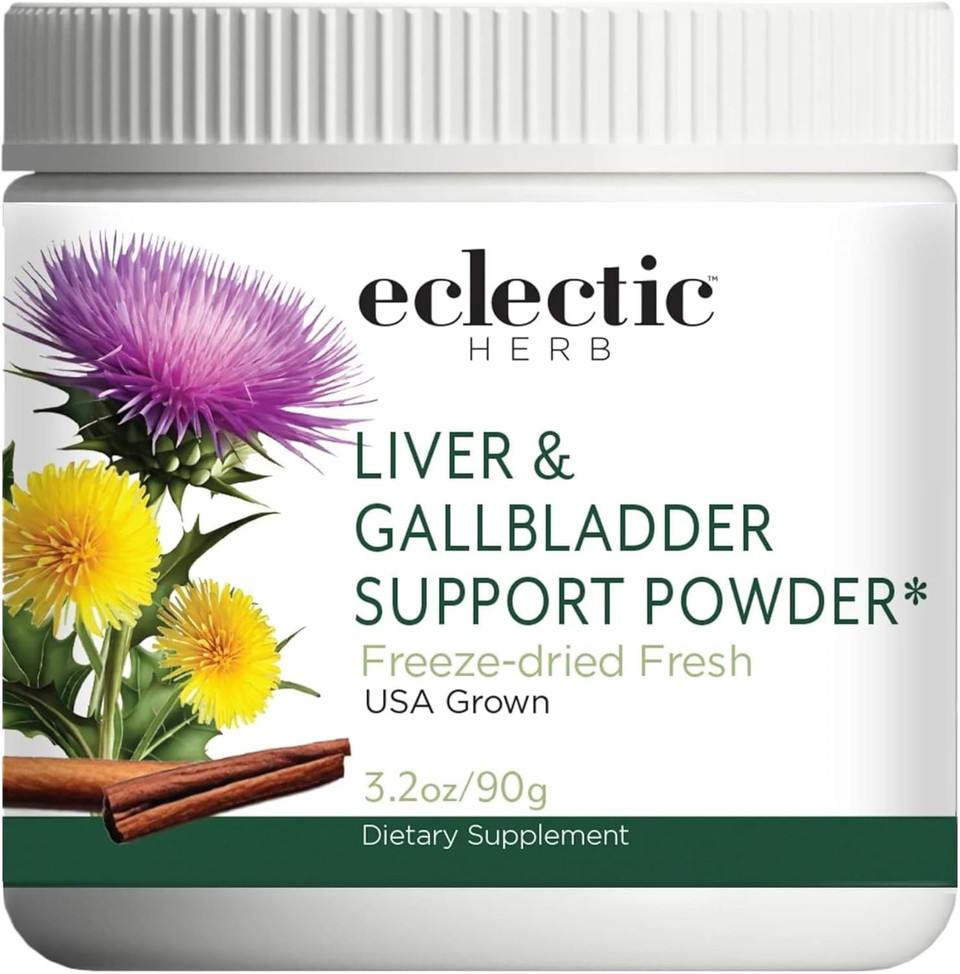 Eclectic Institute Raw Freeze-Dried Non-Gmo Organic Liver And Gallbladder Support | Whole Food Powder With Milk Thistle, Beet Juice, Dandelion, Turmeric, Cinnamon | 90 Grams