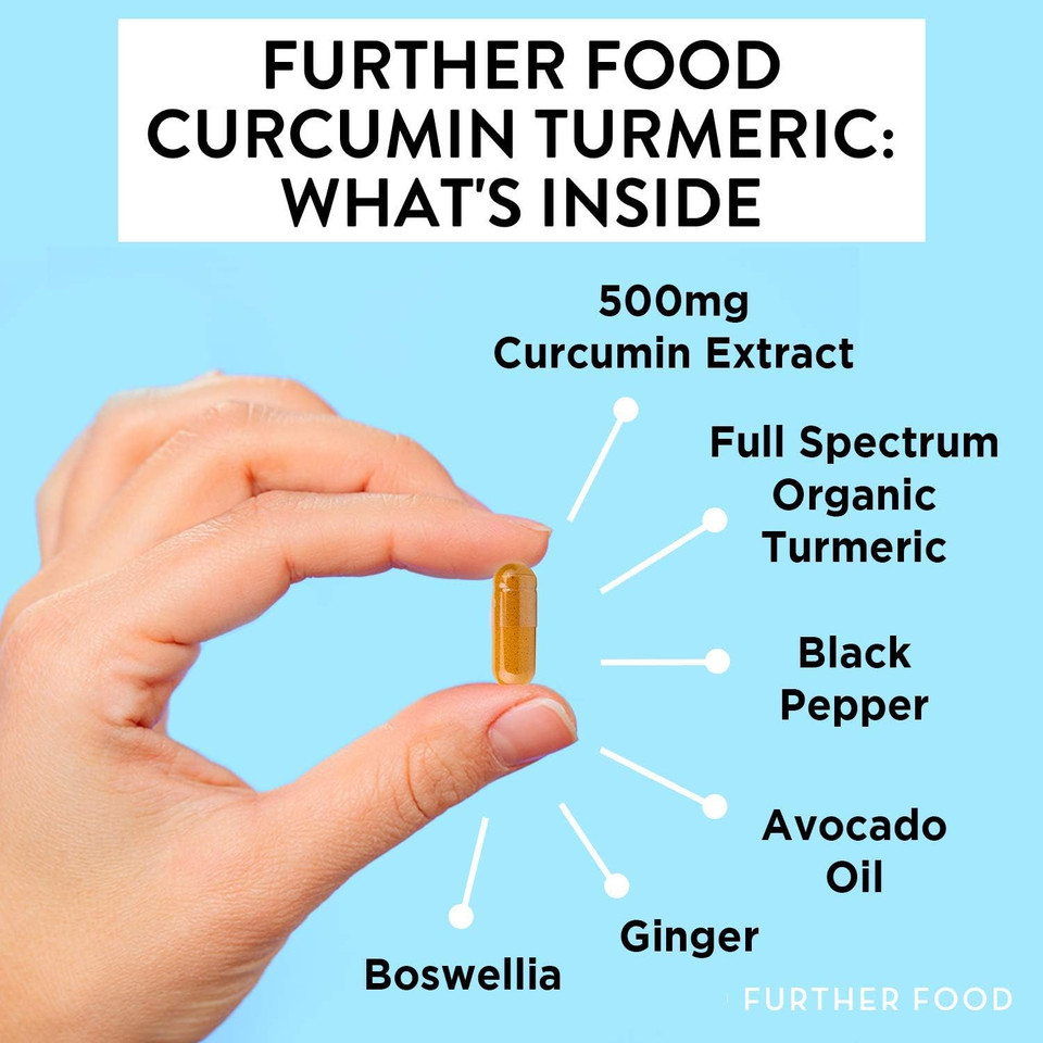 Further Food Premium Curcumin Turmeric, Maximum Strength, 500 Mg, 60 Capsules