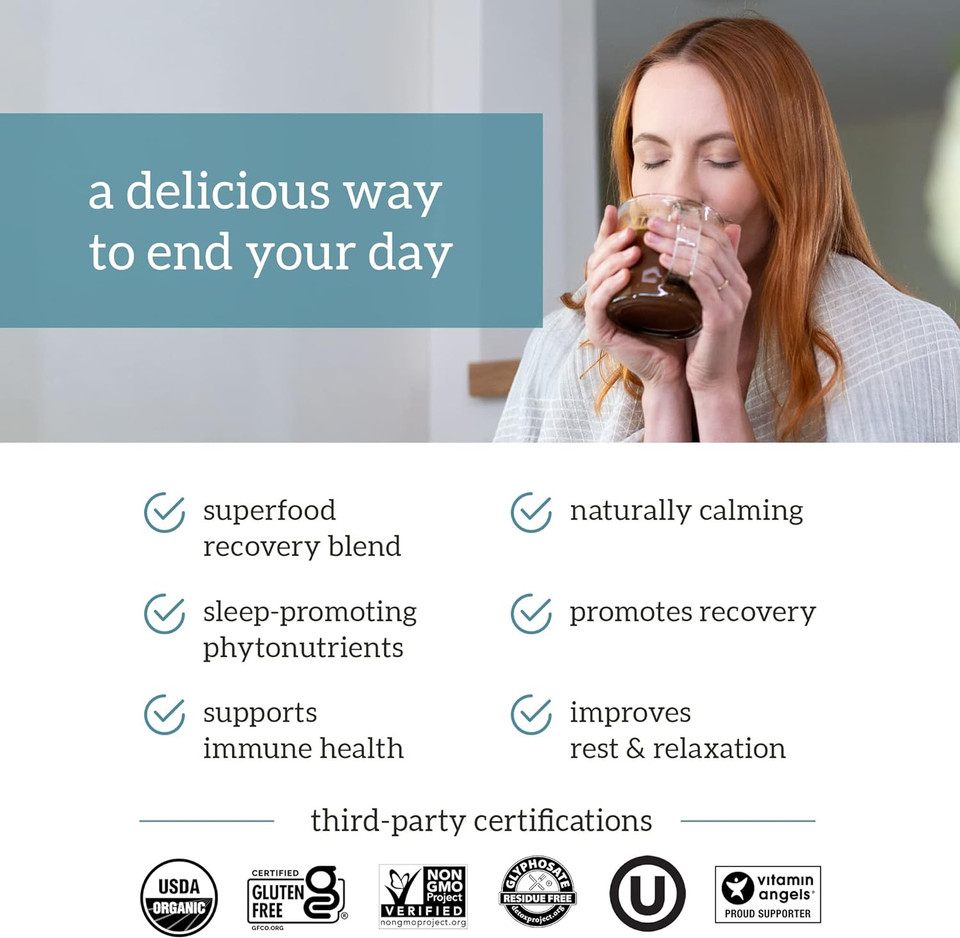 Organifi - Gold Chocolate - Superfood Supplement Powder - 20 Day Supply - Supports Restful Sleep, Immune Health And Recovery - Cocoa, Organic Turmeric And Reishi Mushroom Infused Golden Milk Drink Mix