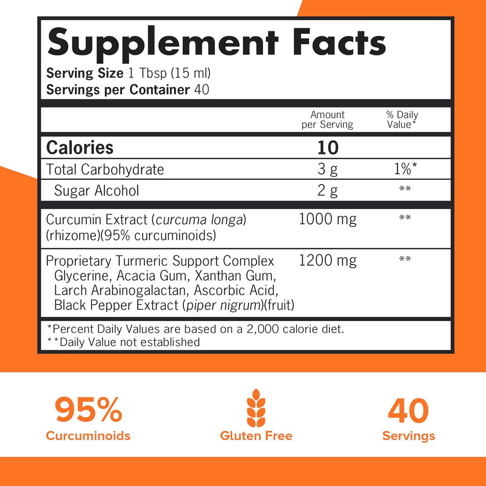 Qunol Liquid Turmeric Curcumin With Black Pepper, Turmeric Supplement 1000Mg, Extra Strength, Joint Health, 40 Servings, 20.3 Fl Oz40 Servings (Pack Of 1)