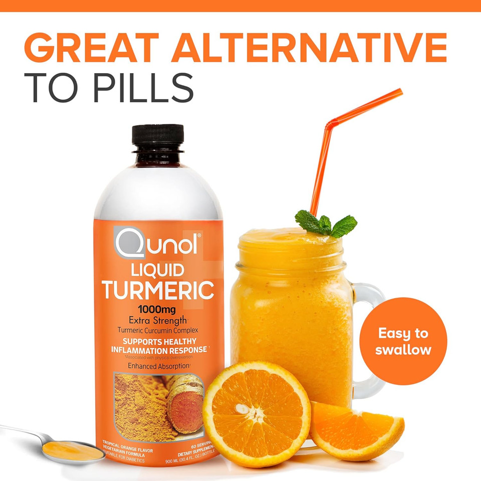 Qunol Liquid Turmeric Curcumin With Black Pepper, Turmeric Supplement 1000Mg, Extra Strength, Joint Health, 40 Servings, 20.3 Fl Oz40 Servings (Pack Of 1)
