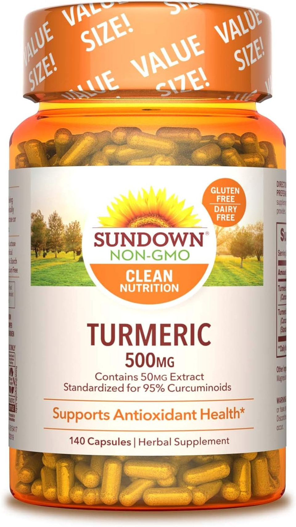 Sundown Turmeric Supplement, 500 Mg, Supports Antioxidant Health, 140 Capsules140 Count (Pack Of 1)