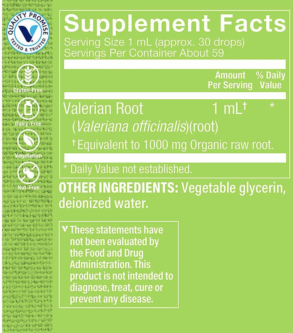 The Vitamin Shoppe Organic Valerian Root Extract 1000Mg  Supports Relaxation & Calmness, Non Habit Forming Herbal Supplement