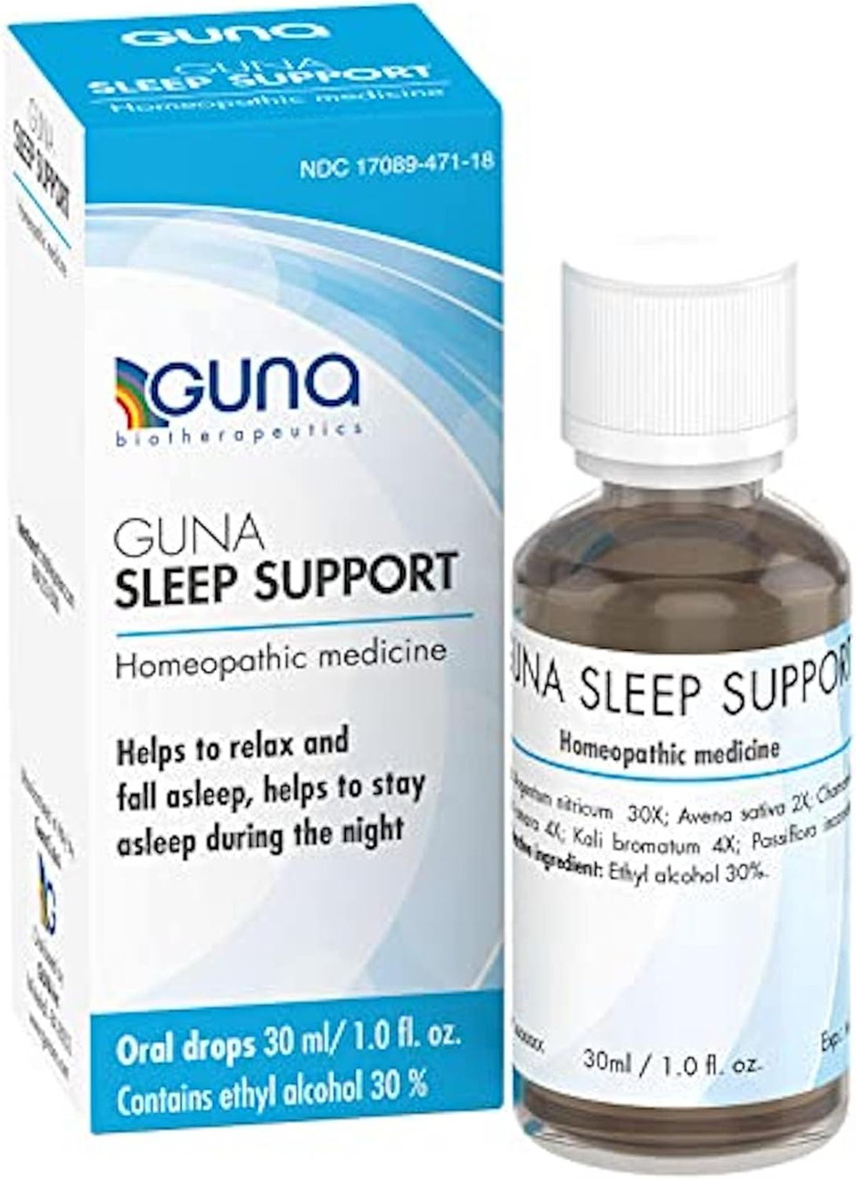 Guna Sleep Support Homeopathic Natural Sleep Aid, Melatonin-Free And Non Habit-Forming - 1 Ounce