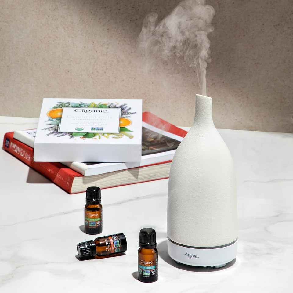 Cliganic Organic Essential Oils Set (Top 5) - 100% Pure Natural - Aromatherapy, Candle Making - Peppermint, Lavender, Eucalyptus, Lemongrass & Orange0.17 Fl Oz (Pack Of 5)