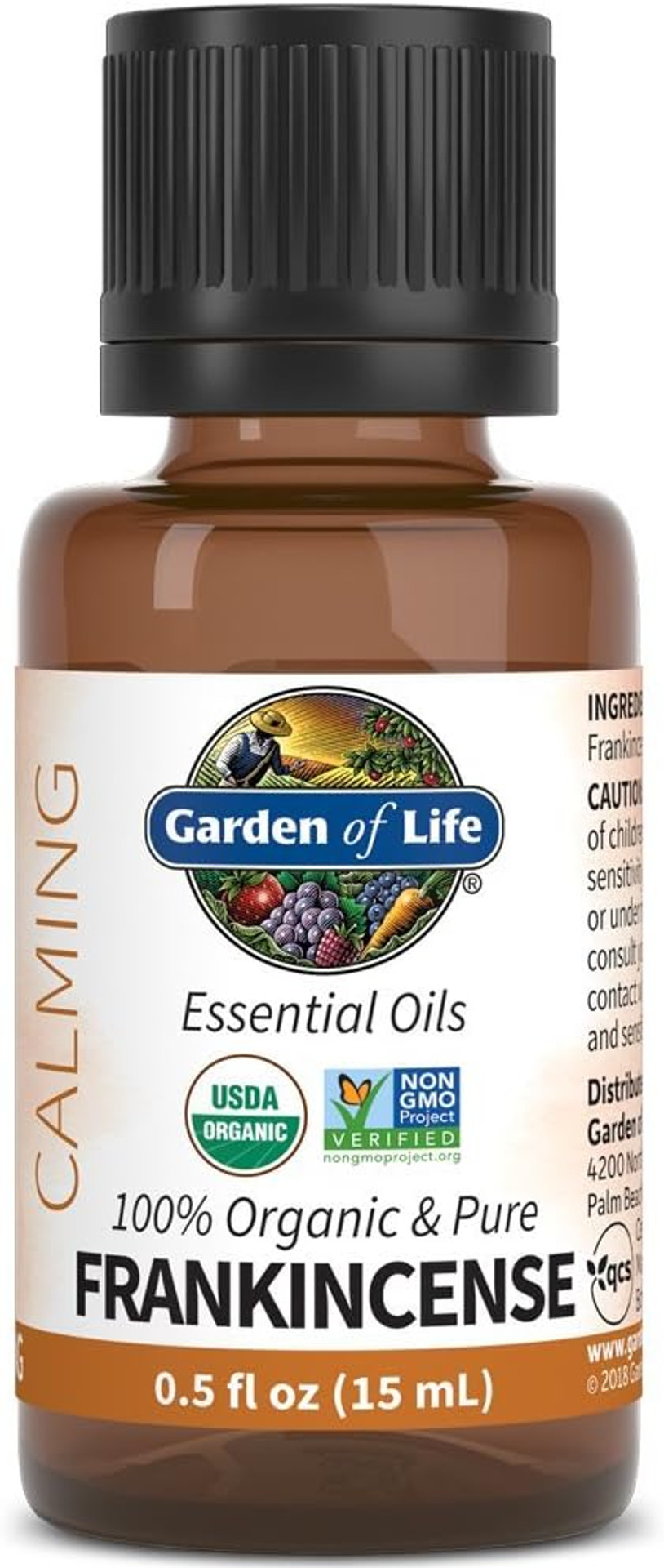 Garden Of Life Essential Oil, Frankincense 0.5 Fl Oz (15 Ml), Usda Organic & Pure, Clean, Undiluted & Non-Gmo - For Diffuser, Aromatherapy, Meditation, Skincare - Calming, Uplifting, Soothing