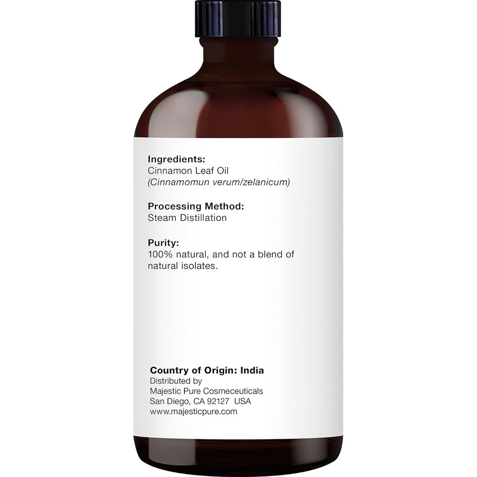 Majestic Pure Cinnamon Essential Oil, Premium Grade, Pure And Natural Premium Quality Oil, 4 Fl Oz