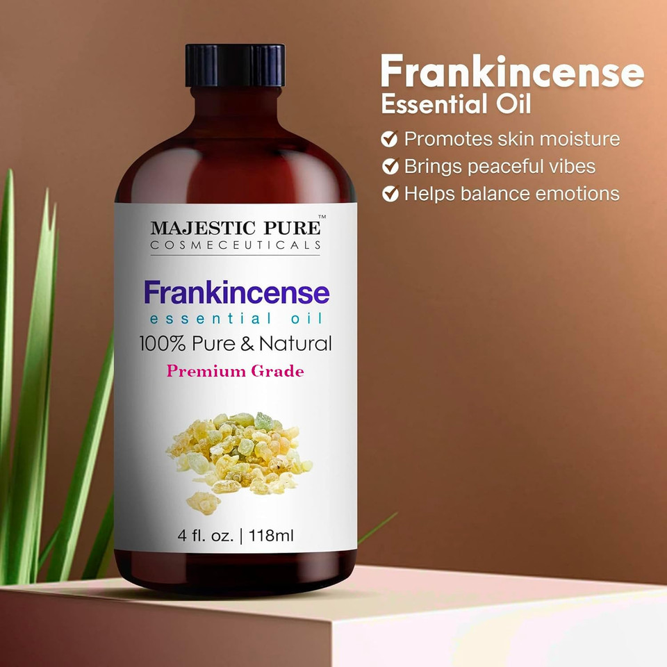 Majestic Pure Frankincense Essential Oil, Premium Grade, Pure And Natural Premium Quality Oil, 4 Fl Oz