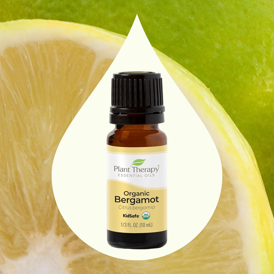 Plant Therapy Organic Bergamot Essential Oil 10 mL (1/3 oz) 100% Pure, Undiluted, Therapeutic Grade