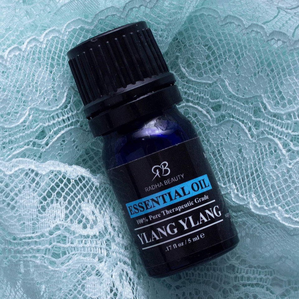 Radha Beauty Ylang Ylang Essential Oil, 5Ml - 100% Natural Therapeutic Grade For Aromatherapy, Relaxation, Fatigue, Stress, Fragrance For Home & Office