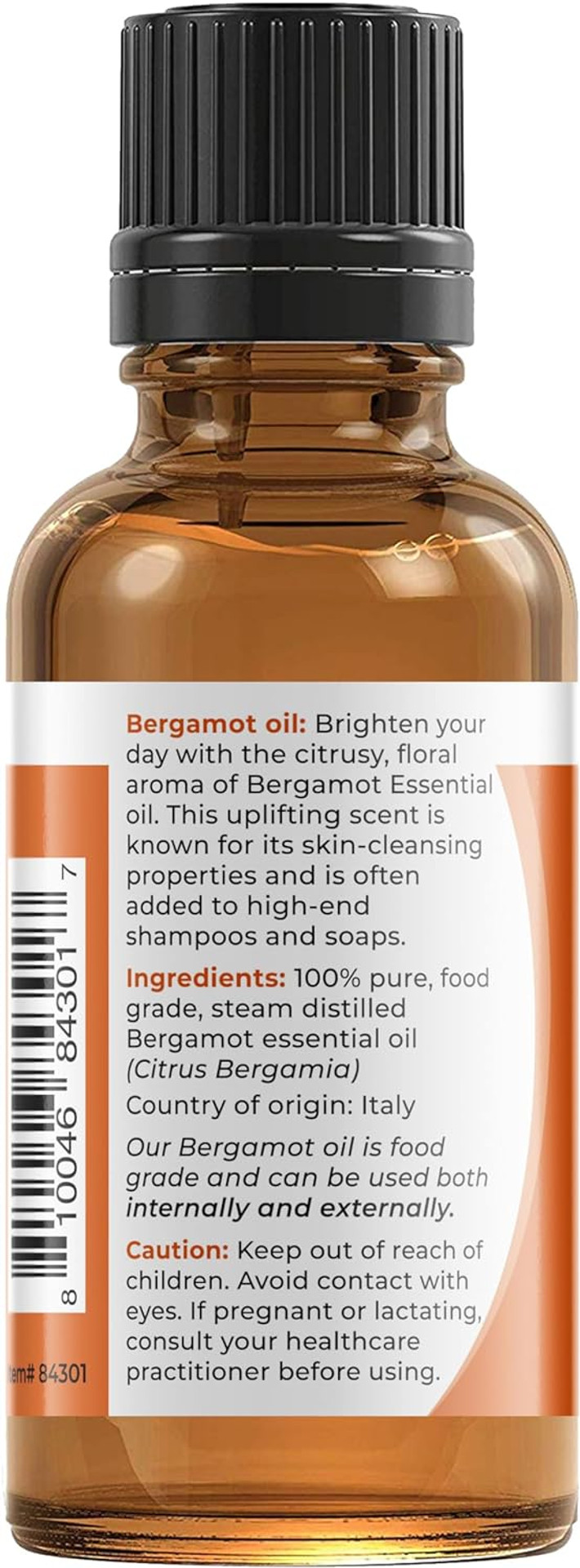 Viva Doria 100% Pure Bergamot Essential Oil, Undiluted, Food Grade, Italian Bergamot Oil, 1 Fluid Ounce (30 Ml) Natural Aromatherapy Oil1 Fl Oz (Pack Of 1)