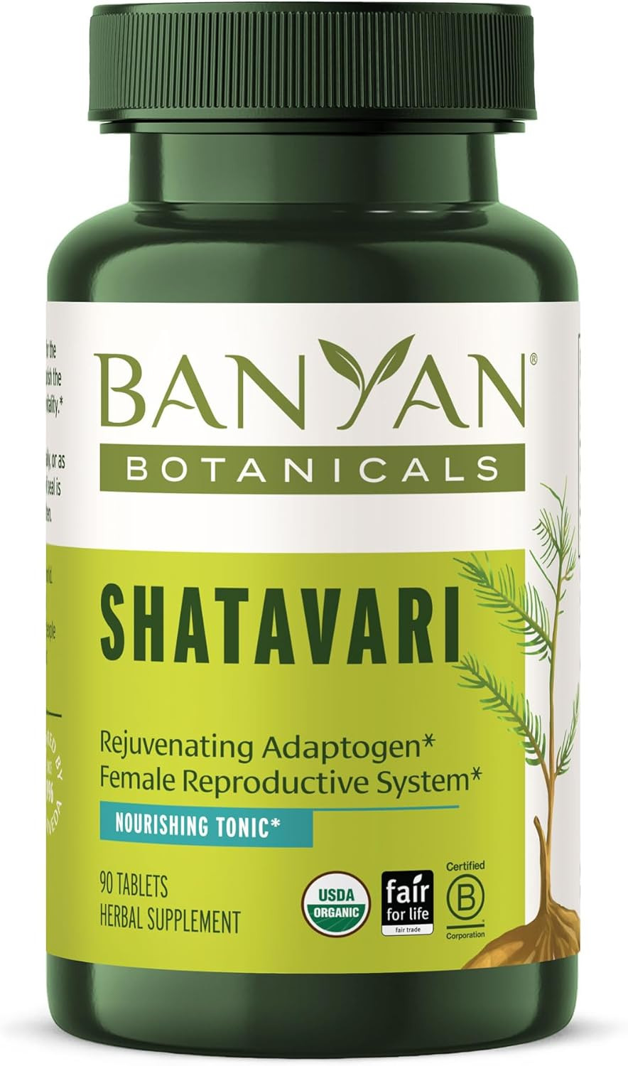 Banyan Botanicals Shatavari Tablets  Organic Asparagus Racemosus Root  Rejuvenating Adaptogen Tonic That Supports A Healthy Reproductive System*  90 Tablets  Non Gmo Sustainably Sourced Vegan