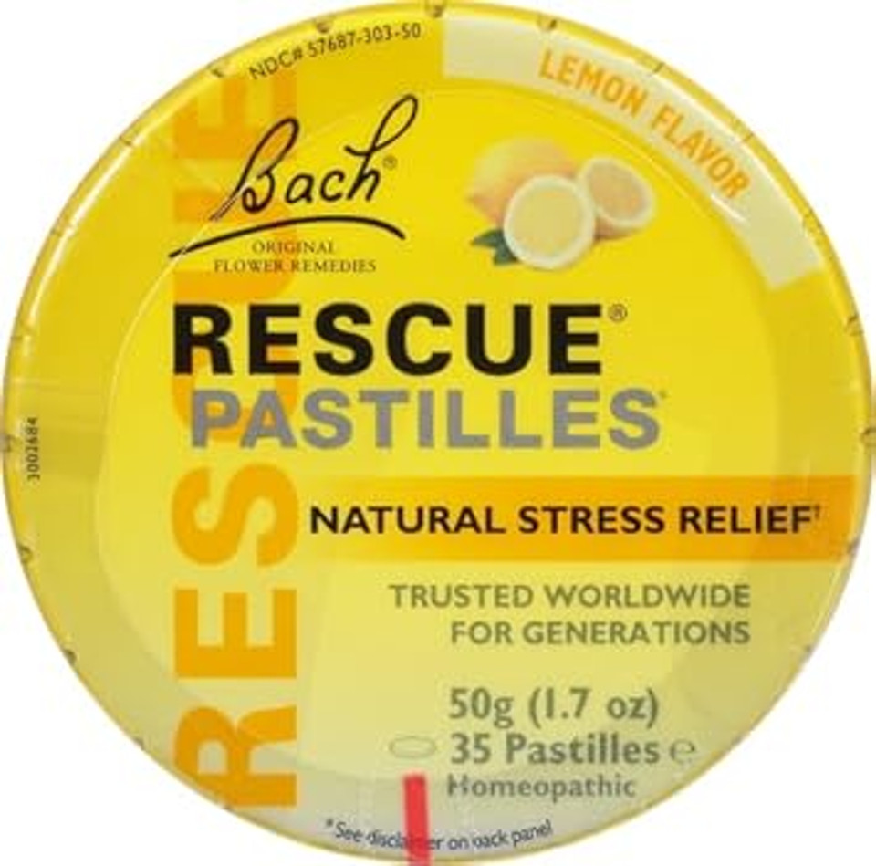 Bach Rescue Pastilles, Lemon Flavor, Natural Stress Relief Lozenges, Homeopathic Flower Essence, Vegetarian, Gluten & Sugar-Free, 35 Count Bach Rescue Pastilles, Lemon Flavor, Natural Stress Relief Lozenges, Homeopathic Flower Essence, Vegetarian, Gluten & Sugar-Free, 35 Count