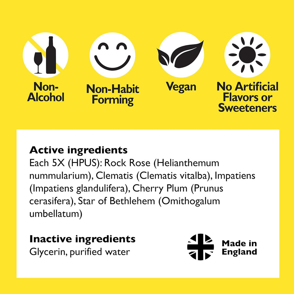 Bach Rescue Remedy Kids Dropper 10Ml, Natural Stress Relief, Homeopathic Flower Essence, Vegan, Gluten & Sugar-Free, Kid-Friendly, Non-Alcohol Formula