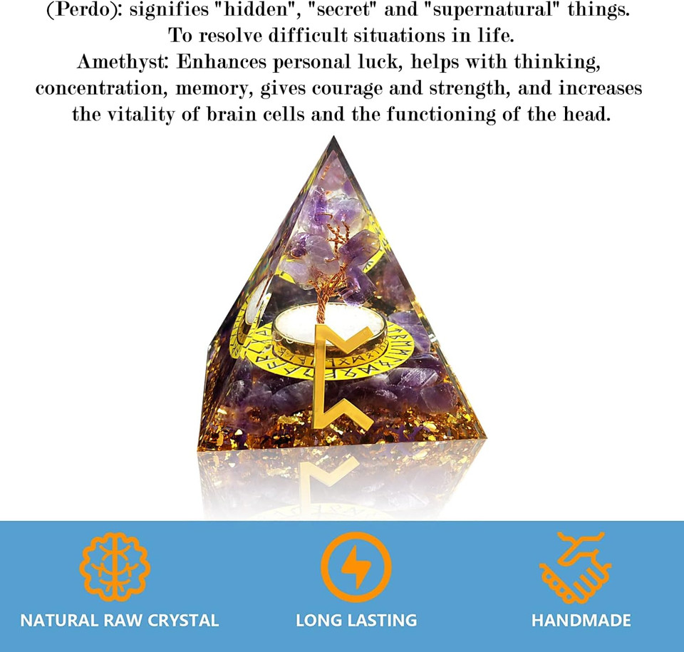 Ebgrf Orgone Pyramids For Positive Energy, Chakra Healing Orgonite Pyramid, Crystal Energy Generator Stress Reduce Meditation Inner Peace Wealth Health Lucky Men & Women Gift Decor (Magic(Perdo))Magic(Perdo)