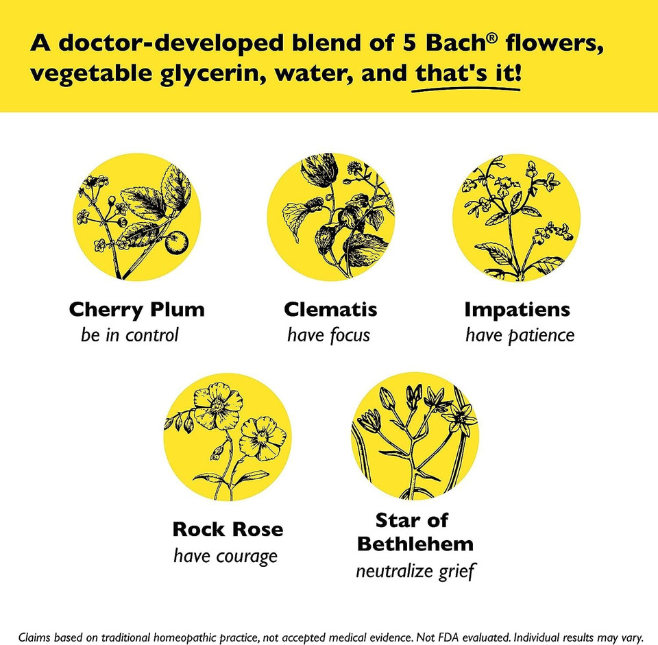 Bach Rescue Remedy Dropper 10Ml Bundle, Non-Alcohol Formula, Natural Stress Relief, Homeopathic Flower Essence, Vegan, Gluten & Sugar-Free, Non-Habit Forming, 2-Pack