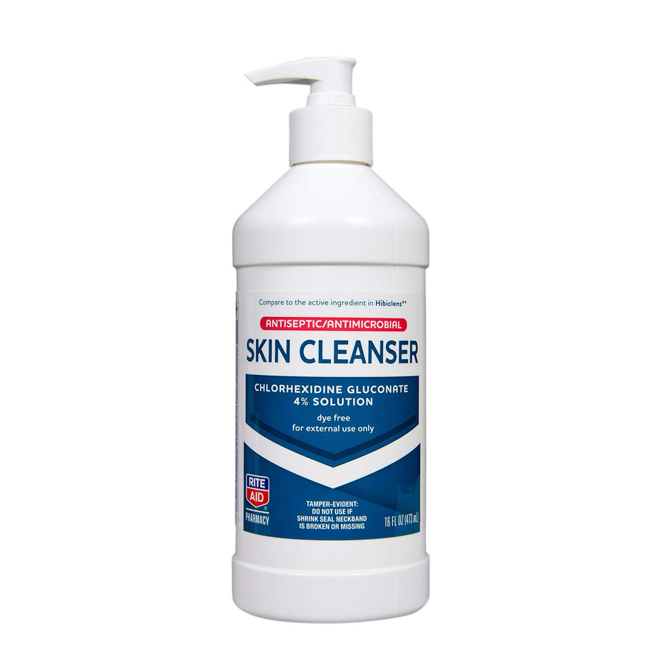 Rite Aid Antiseptic Skin Cleanser, Chlorhexidine Gluconate - 16 Oz | Antiseptic Antimicrobial Wash | Antibacterial Soap | Wound Care Products16 Fl Oz (Pack Of 1)